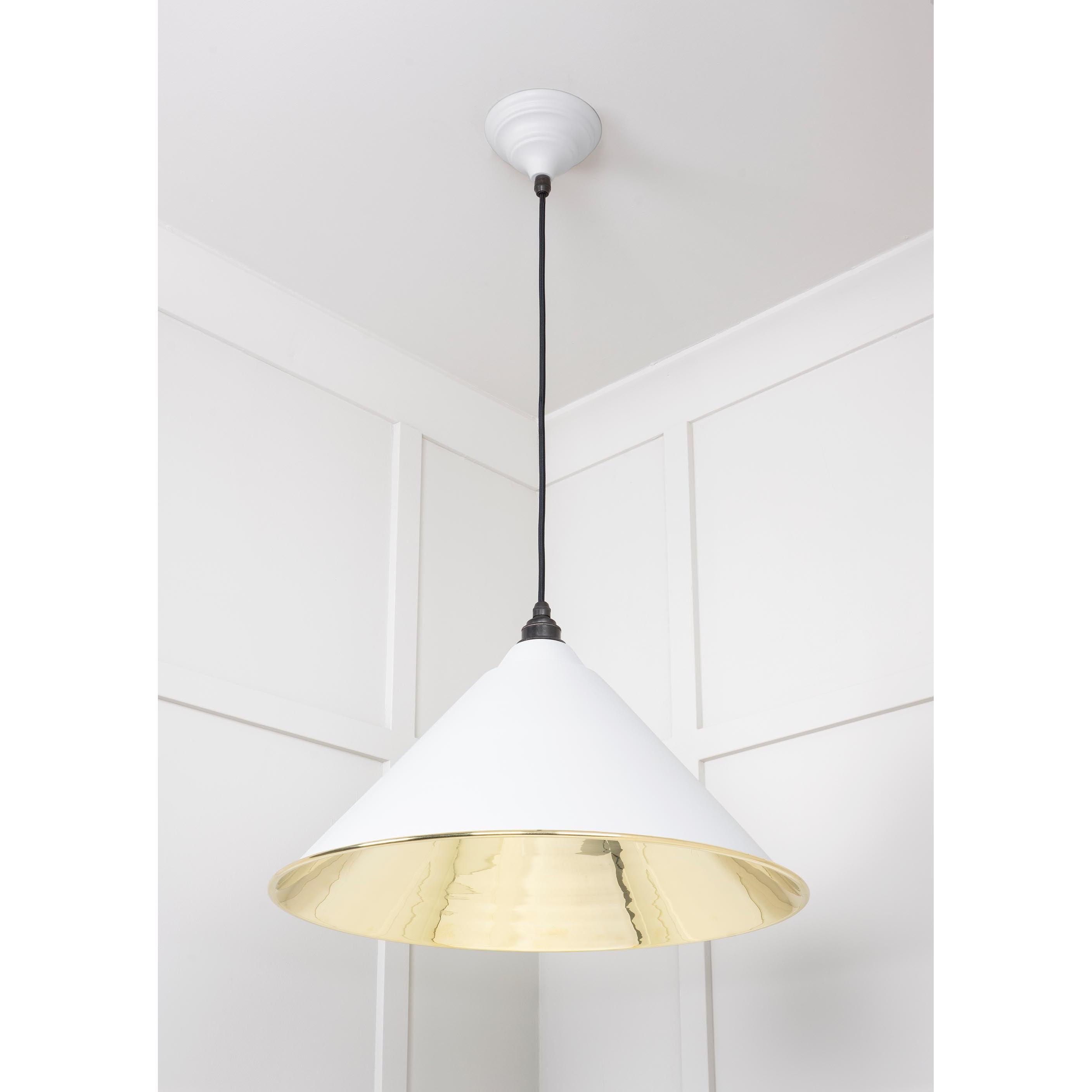 Smooth Brass Hockley Pendant in Flock | From The Anvil - Hockley - From The Anvil - Yester Home
