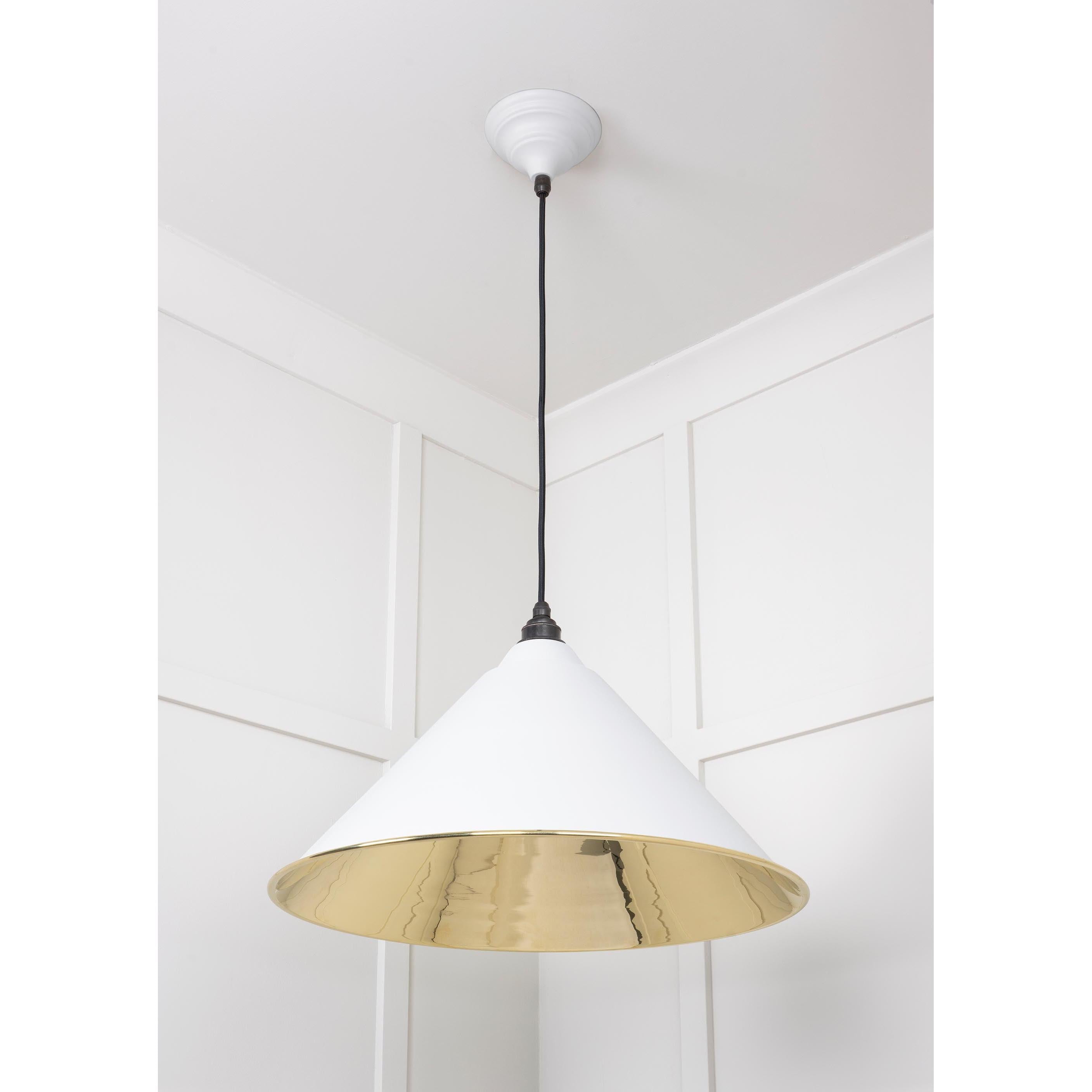 Smooth Brass Hockley Pendant in Flock | From The Anvil - Hockley - From The Anvil - Yester Home