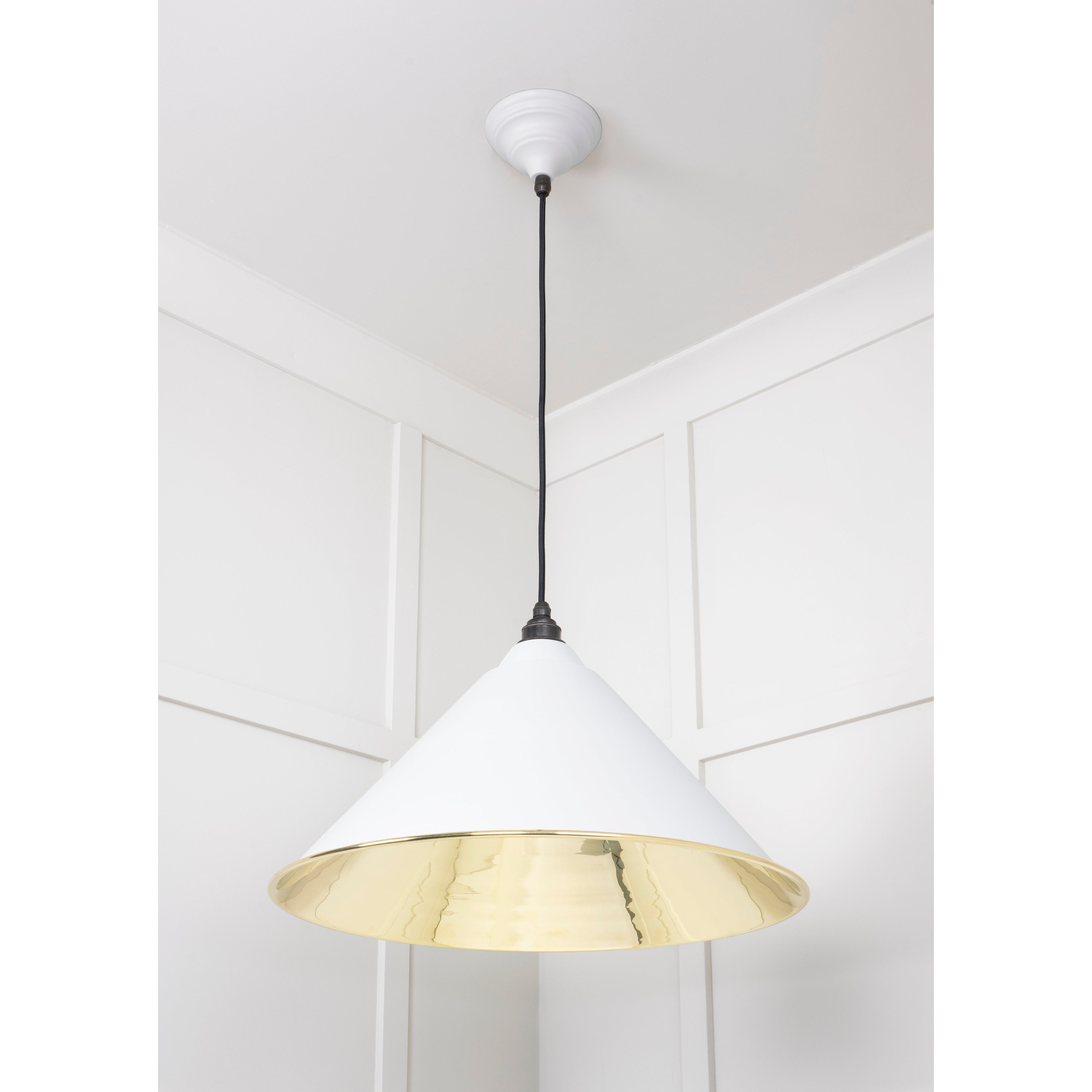 Smooth Brass Hockley Pendant in Flock | From The Anvil-Hockley-Yester Home