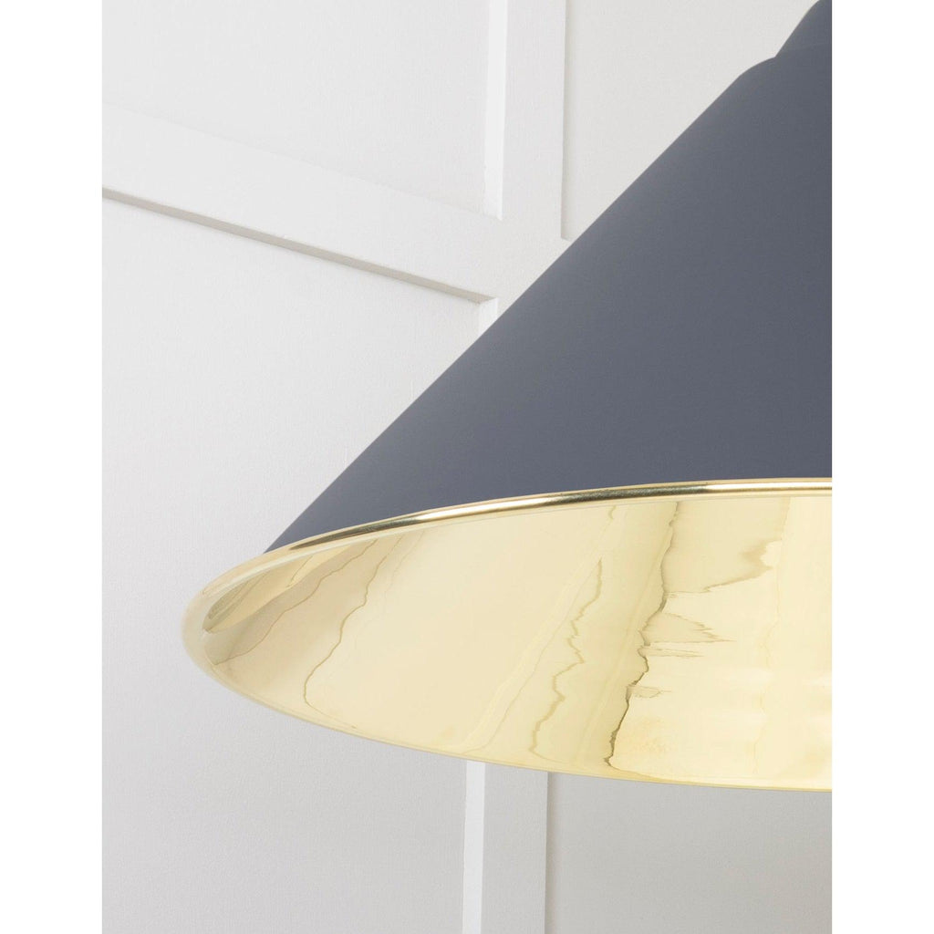 Smooth Brass Hockley Pendant in Slate | From The Anvil