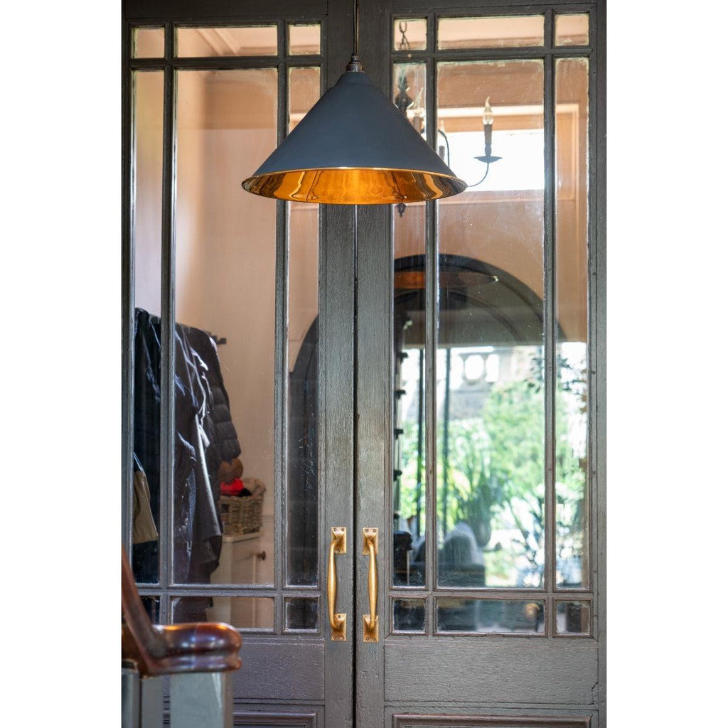 Smooth Brass Hockley Pendant in Soot | From The Anvil