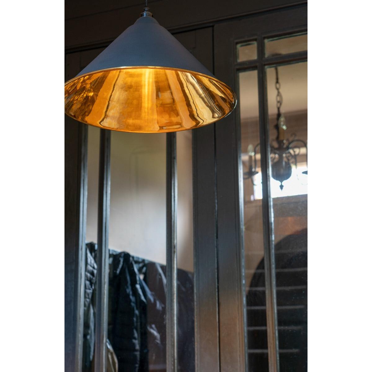 Smooth Brass Hockley Pendant in Soot | From The Anvil-Hockley-Yester Home
