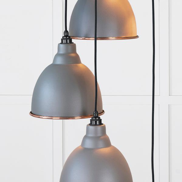Smooth Copper Brindley Cluster Pendant in Bluff | From The Anvil-Cluster Pendants-Yester Home
