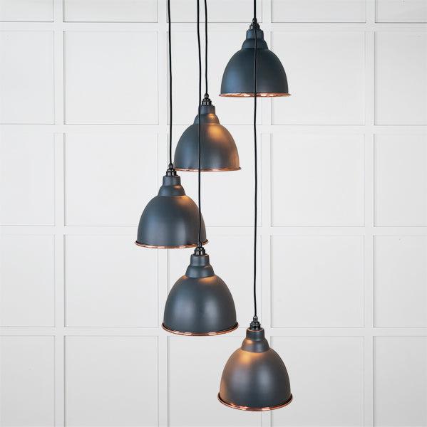 Smooth Copper Brindley Cluster Pendant in Soot | From The Anvil-Cluster Pendants-Yester Home