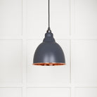 Smooth Copper Brindley Pendant in Slate | From The Anvil - Brindley - From The Anvil - Yester Home