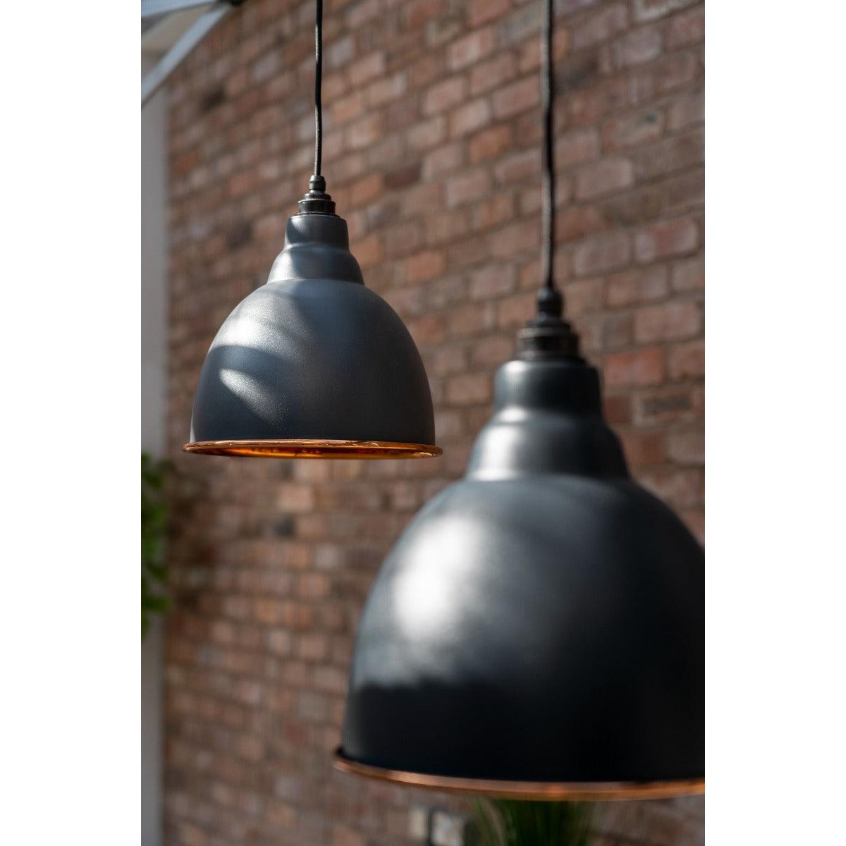 Smooth Copper Brindley Pendant in Slate | From The Anvil-Brindley-Yester Home