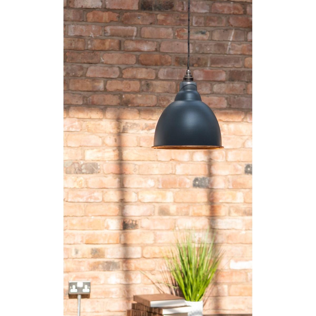 Smooth Copper Brindley Pendant in Slate | From The Anvil-Brindley-Yester Home