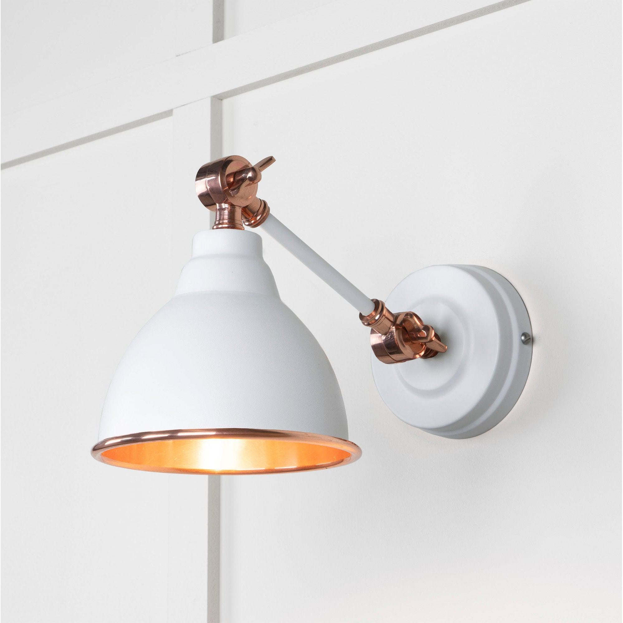 Smooth Copper Brindley Wall Light in Flock | From The Anvil-Wall Lights-Yester Home