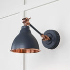 Smooth Copper Brindley Wall Light in Slate | From The Anvil-Wall Lights-Yester Home