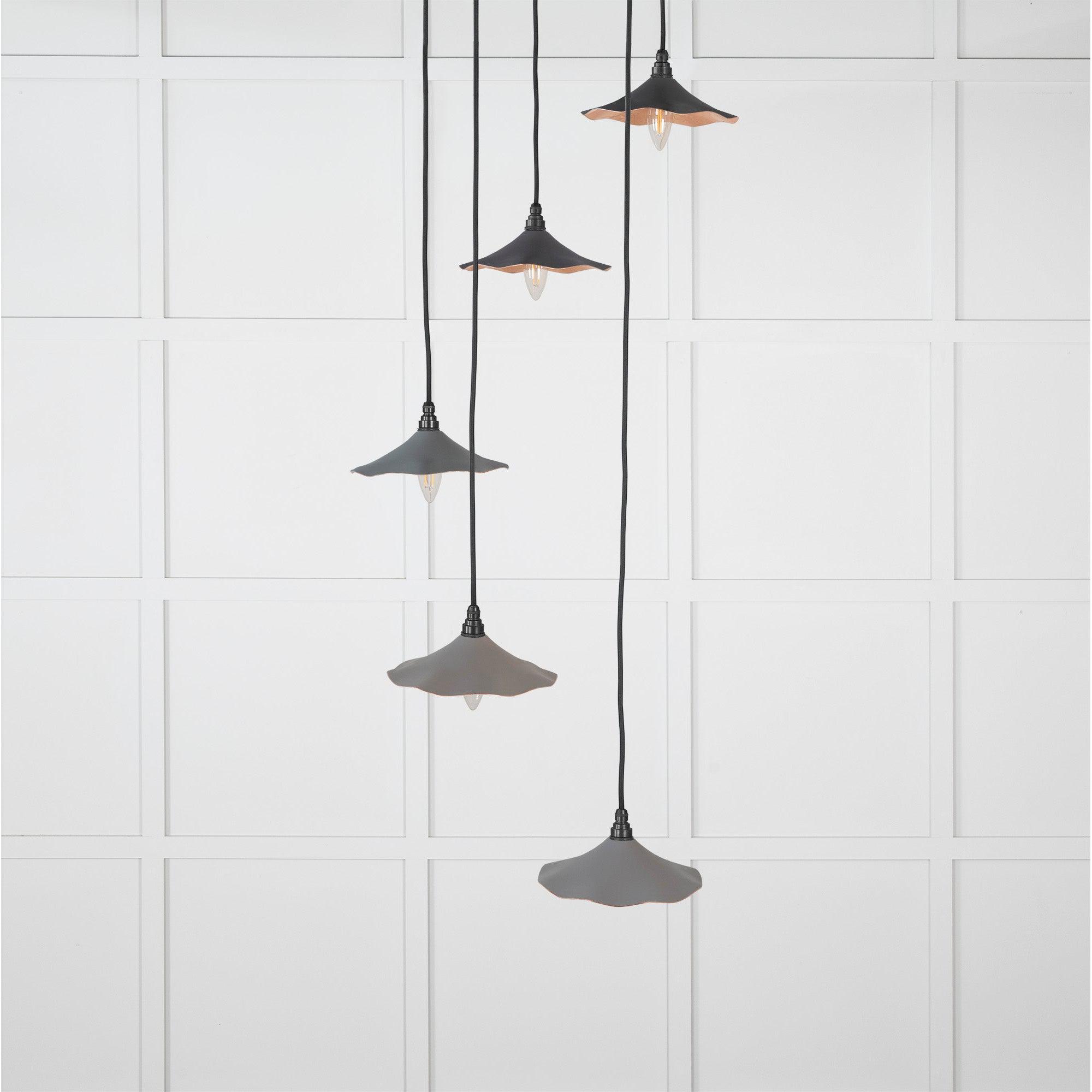 Smooth Copper Flora Cluster Pendant in Bluff | From The Anvil-Cluster Pendants-Yester Home