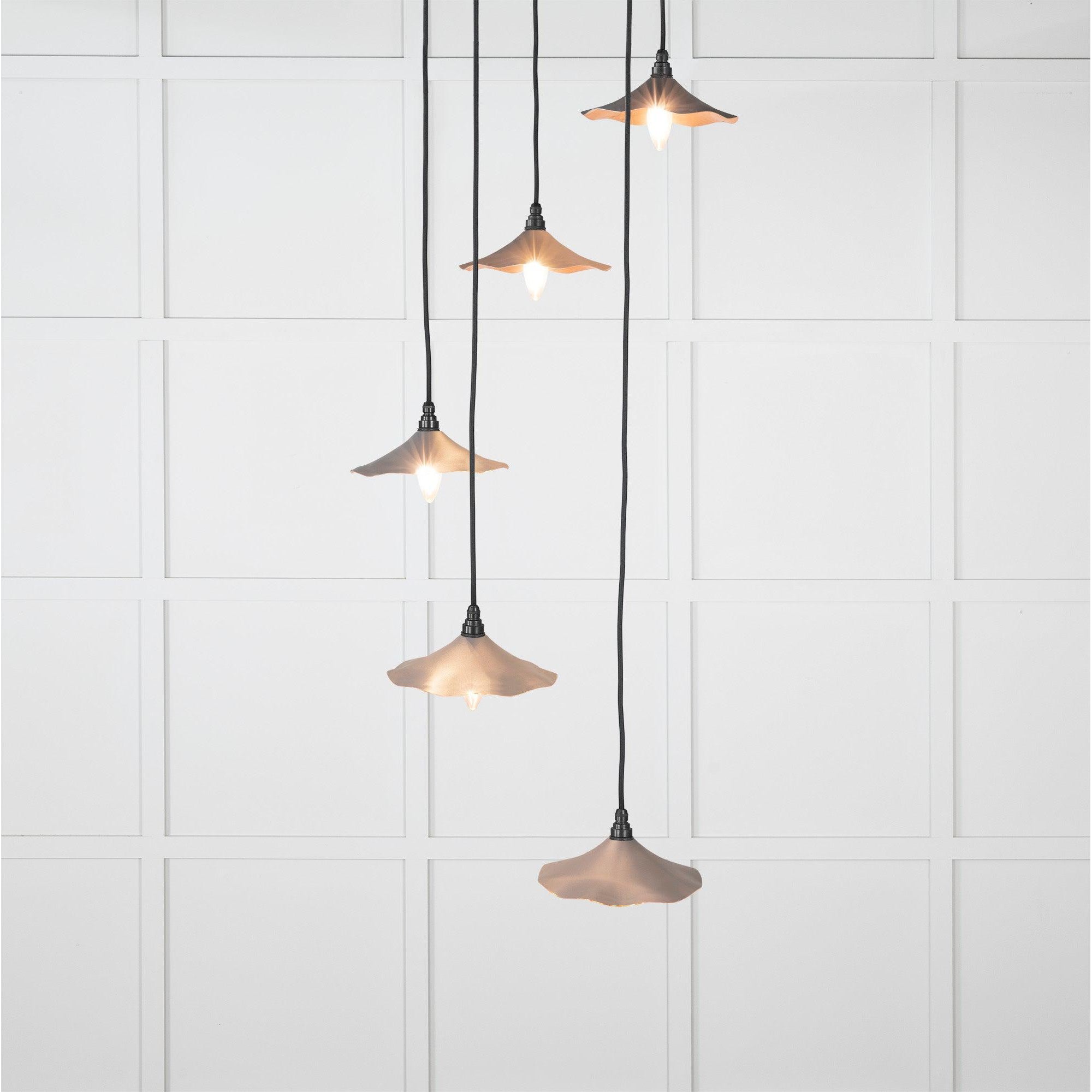 Smooth Copper Flora Cluster Pendant in Bluff | From The Anvil-Cluster Pendants-Yester Home