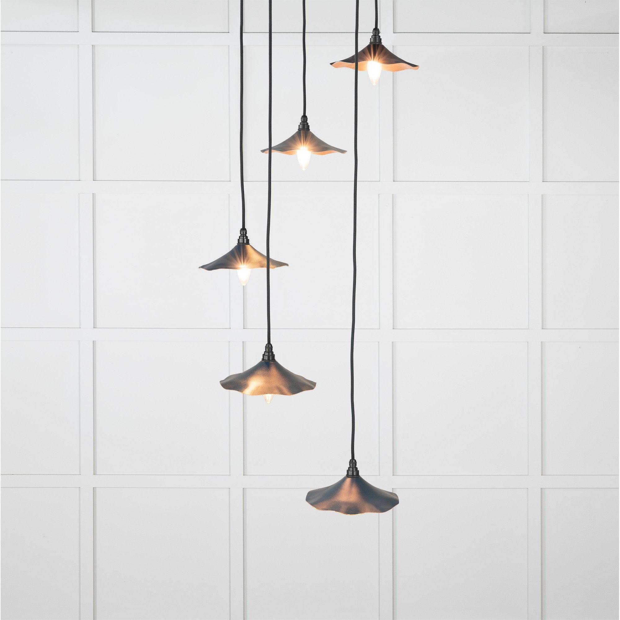 Smooth Copper Flora Cluster Pendant in Dusk | From The Anvil-Cluster Pendants-Yester Home