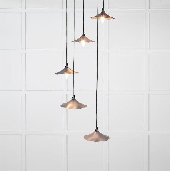 Smooth Copper Flora Cluster Pendant in Slate | From The Anvil-Cluster Pendants-Yester Home