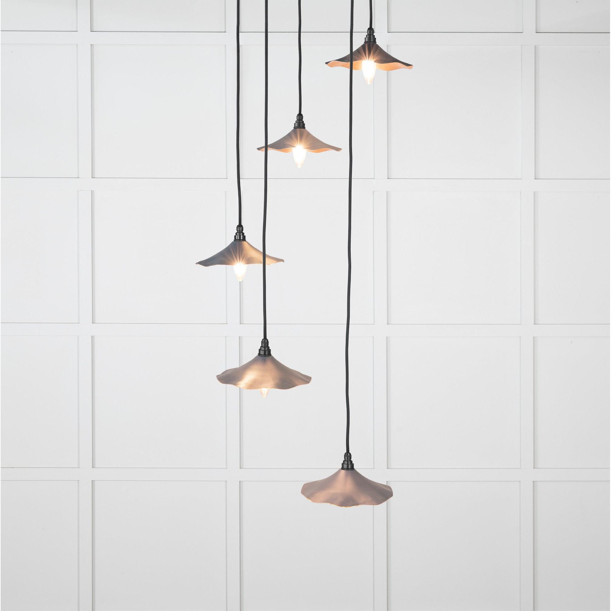 Smooth Copper Flora Cluster Pendant in Slate | From The Anvil-Cluster Pendants-Yester Home