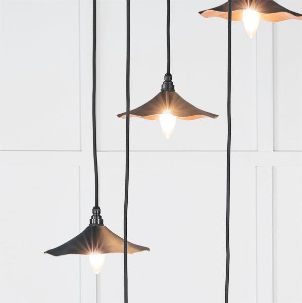 Smooth Copper Flora Cluster Pendant in Soot | From The Anvil-Cluster Pendants-Yester Home