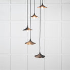 Smooth Copper Flora Cluster Pendant in Soot | From The Anvil-Cluster Pendants-Yester Home
