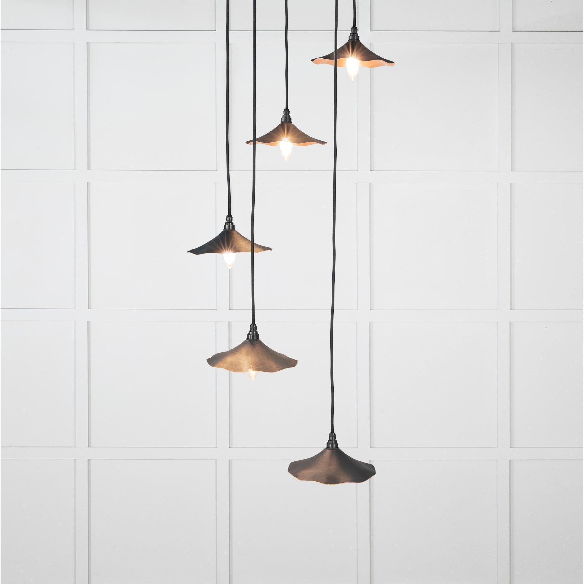 Smooth Copper Flora Cluster Pendant in Soot | From The Anvil - Cluster Pendants - From The Anvil - Yester Home