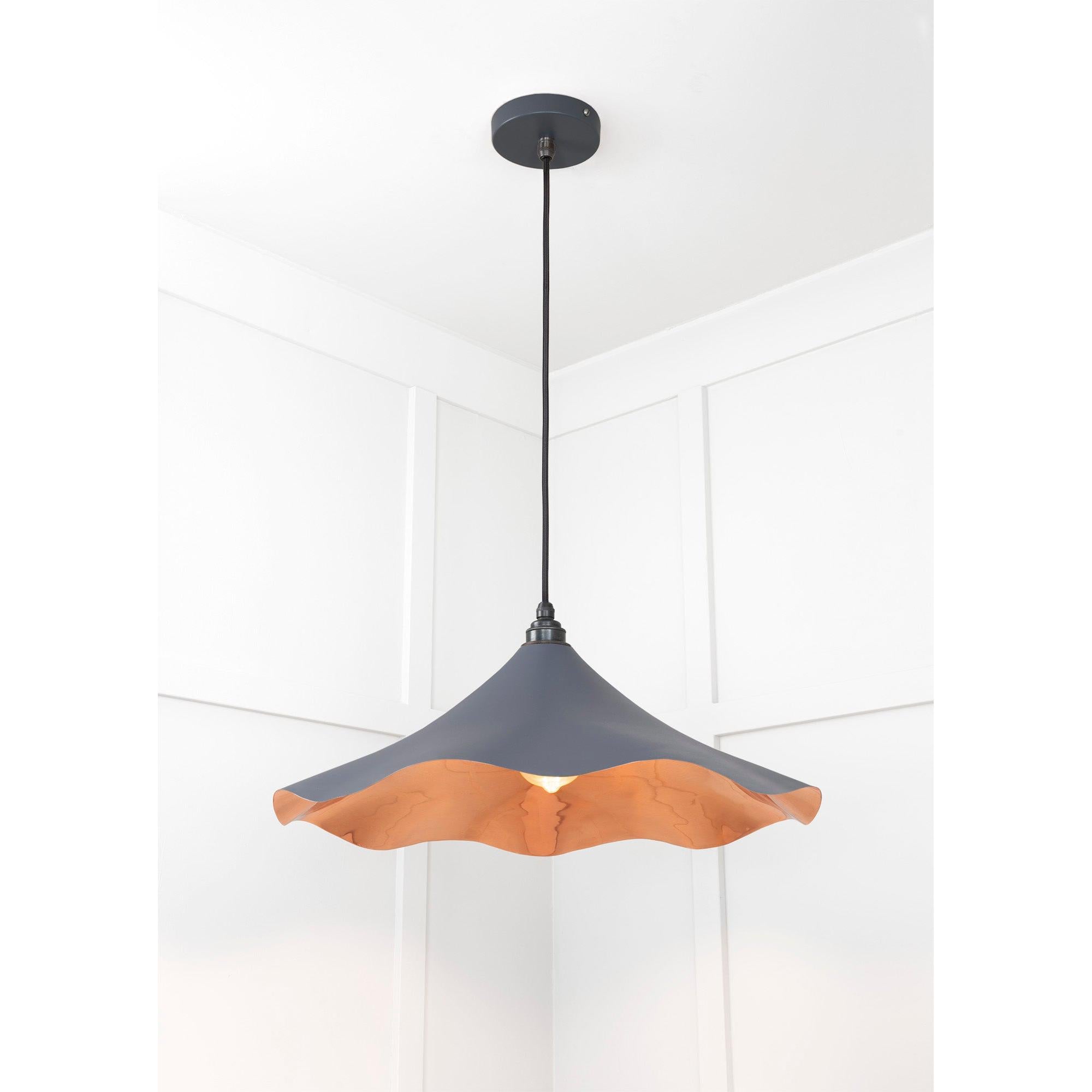 Smooth Copper Flora Pendant in Slate | From The Anvil - Ceiling Lights - From The Anvil - Yester Home