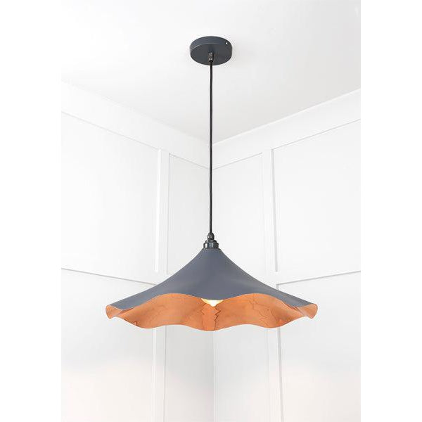 Smooth Copper Flora Pendant in Slate | From The Anvil-Ceiling Pendants-Yester Home