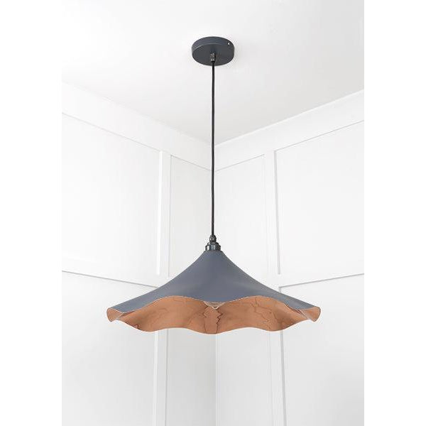 Smooth Copper Flora Pendant in Slate | From The Anvil-Ceiling Pendants-Yester Home