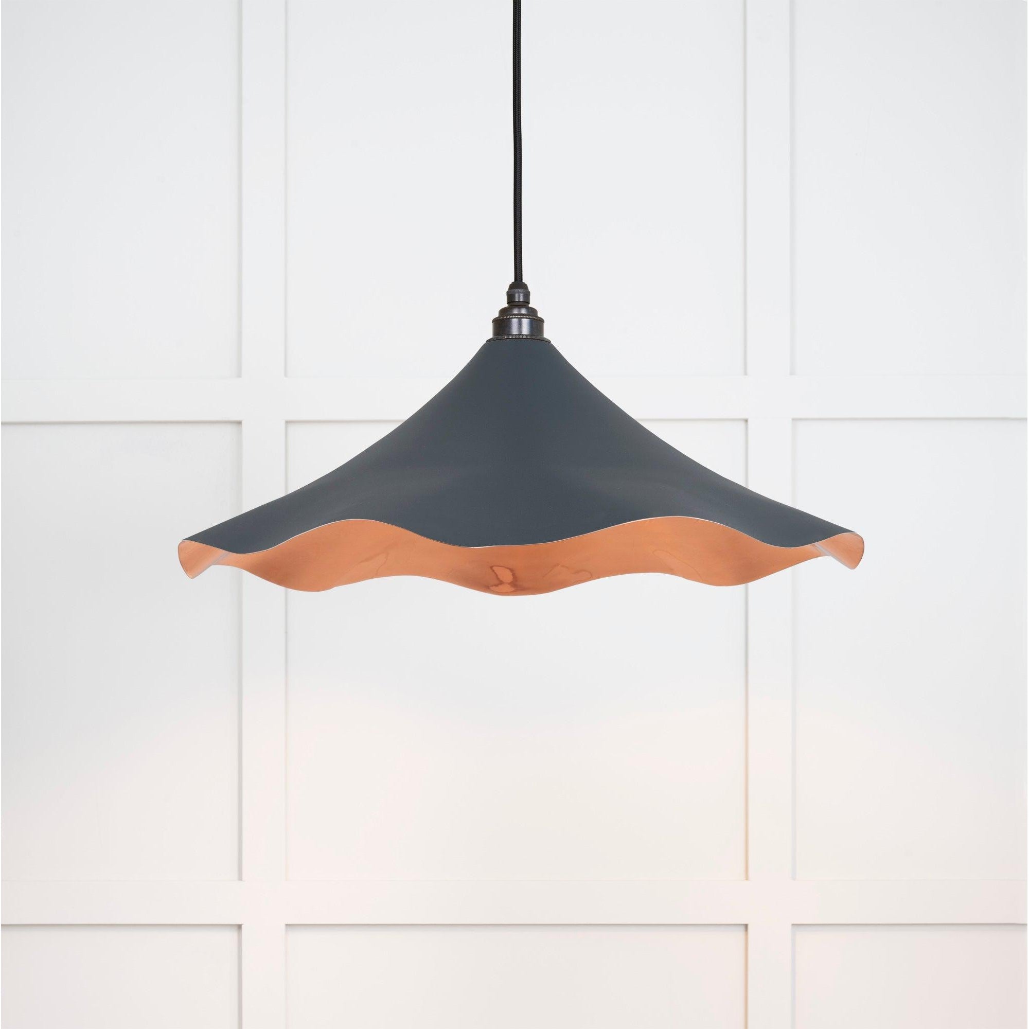 Smooth Copper Flora Pendant in Soot | From The Anvil-Ceiling Pendants-Yester Home