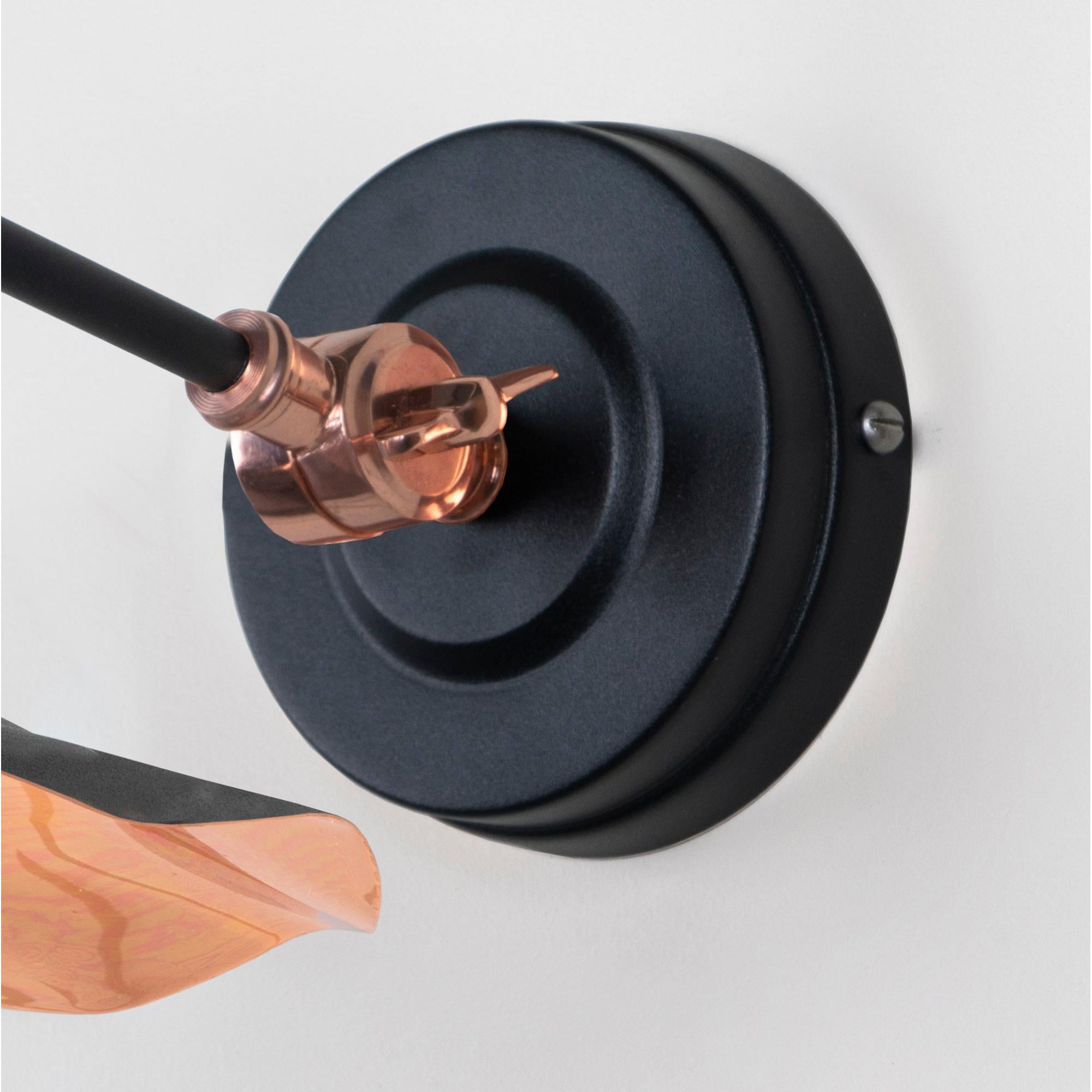 Smooth Copper Flora Wall Light in Elan Black | From The Anvil - Wall Lights - From The Anvil - Yester Home