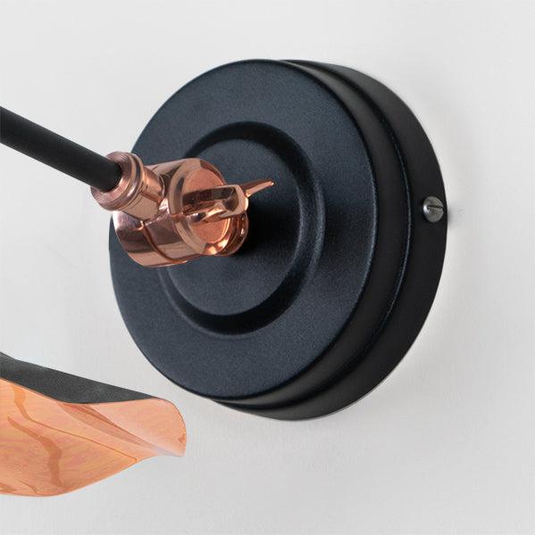Smooth Copper Flora Wall Light in Elan Black | From The Anvil-Wall Lights-Yester Home