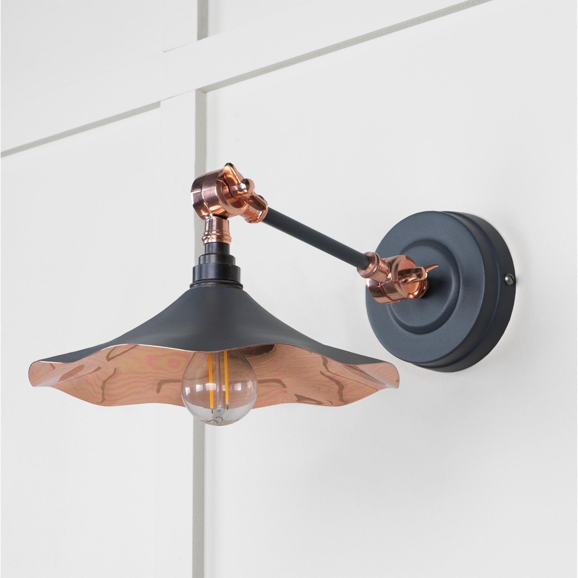 Smooth Copper Flora Wall Light in Slate | From The Anvil - Wall Lights - From The Anvil - Yester Home