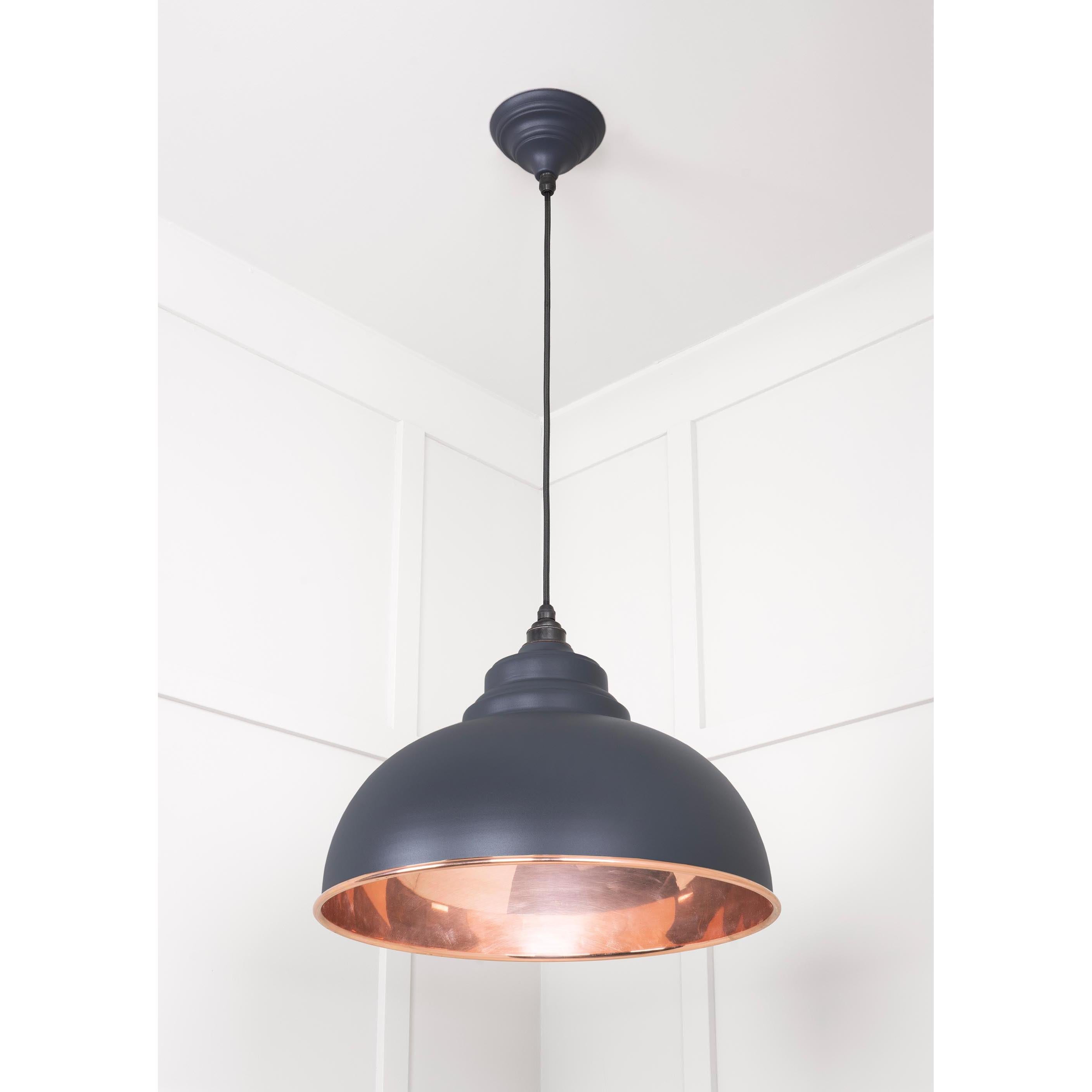 Smooth Copper Harborne Pendant in Slate | From The Anvil - Harborne - From The Anvil - Yester Home