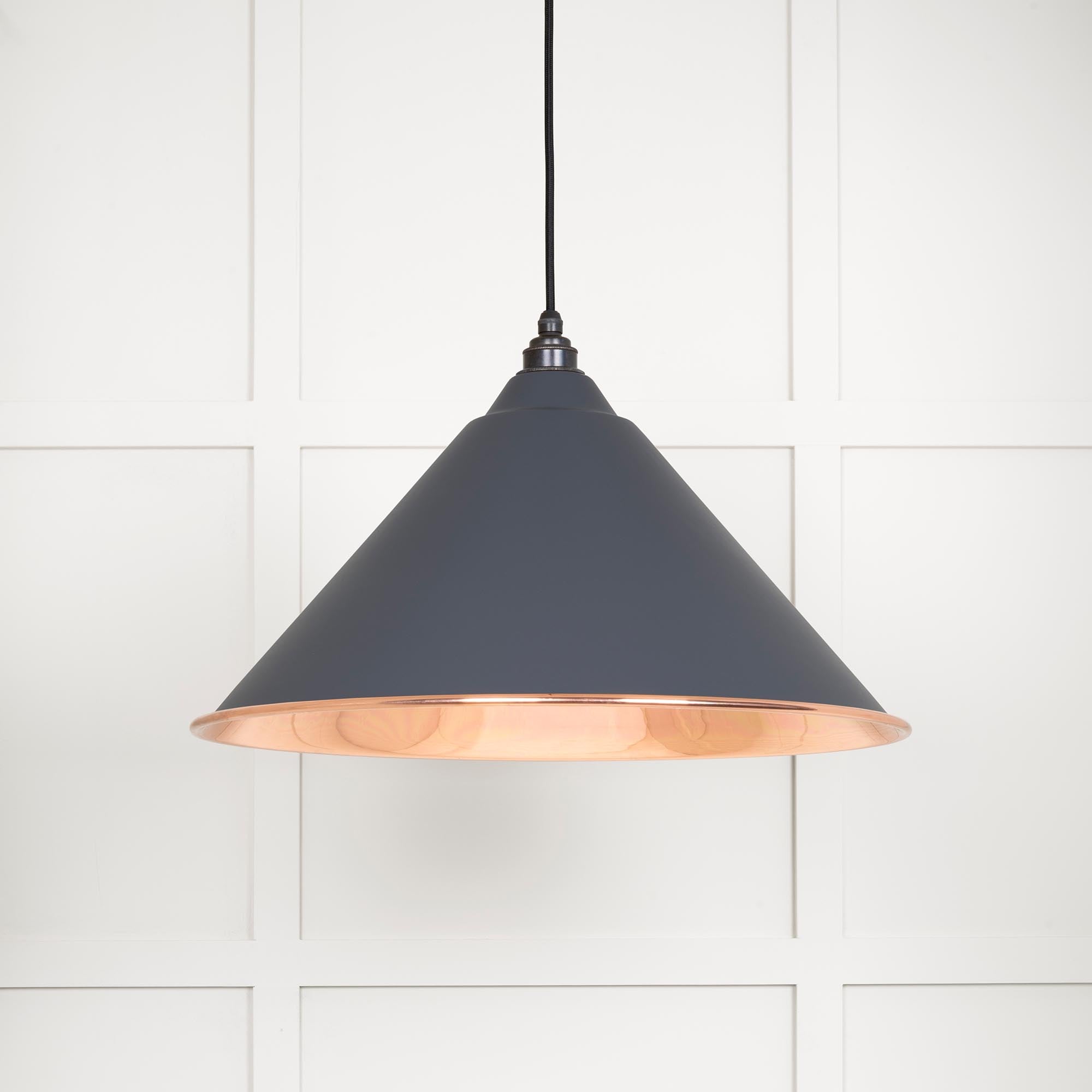Smooth Copper Hockley Pendant in Slate | From The Anvil - Hockley - From The Anvil - Yester Home