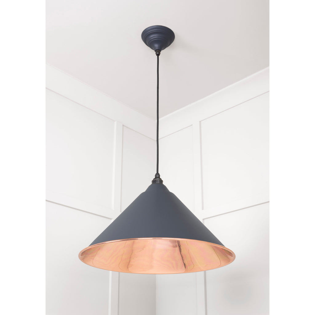 Smooth Copper Hockley Pendant in Slate | From The Anvil