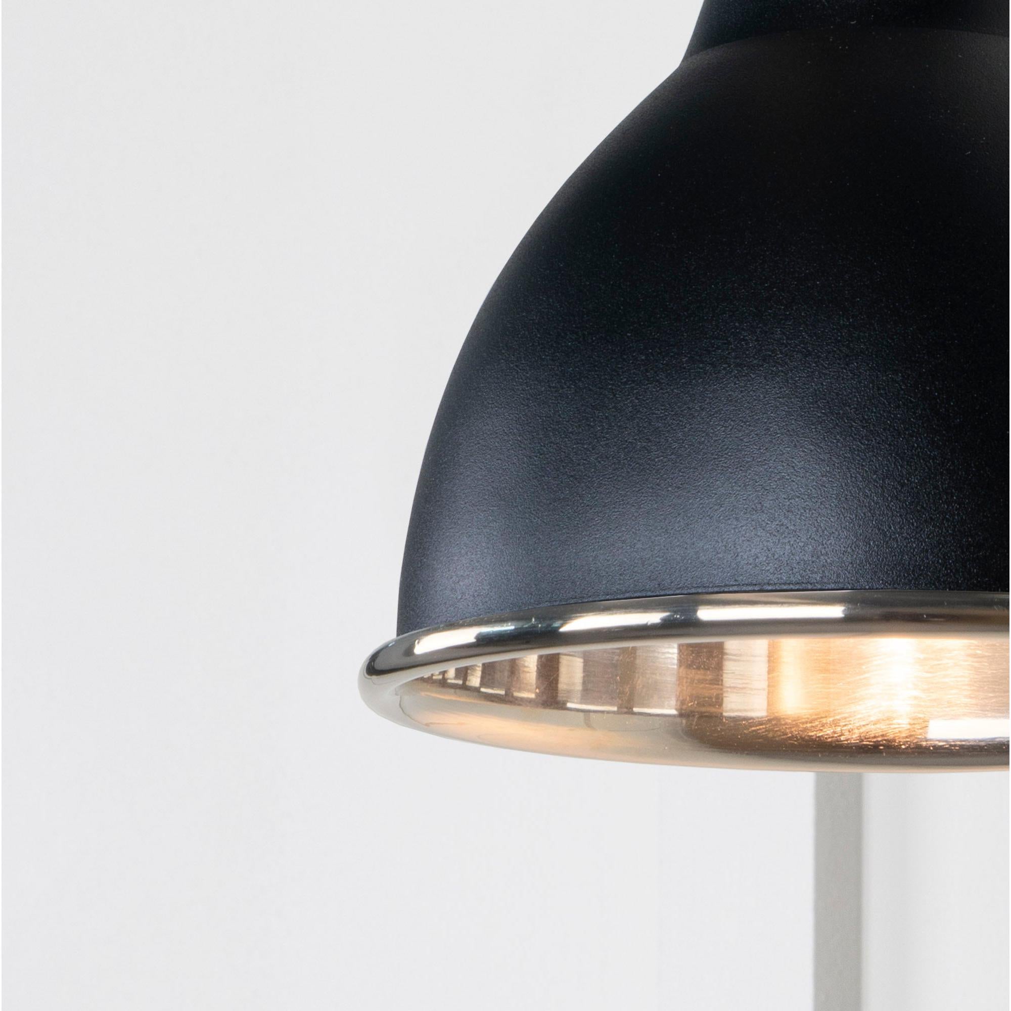 Smooth Nickel Brindley Wall Light in Elan Black | From The Anvil - Wall Lights - From The Anvil - Yester Home