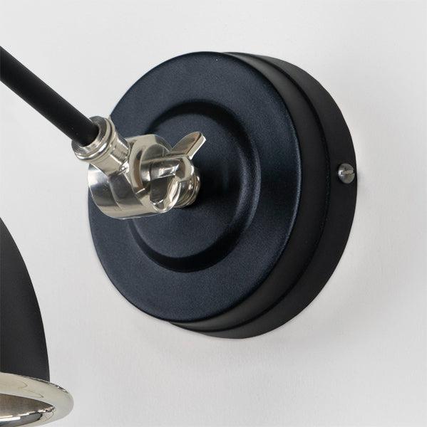 Smooth Nickel Brindley Wall Light in Elan Black | From The Anvil-Wall Lights-Yester Home