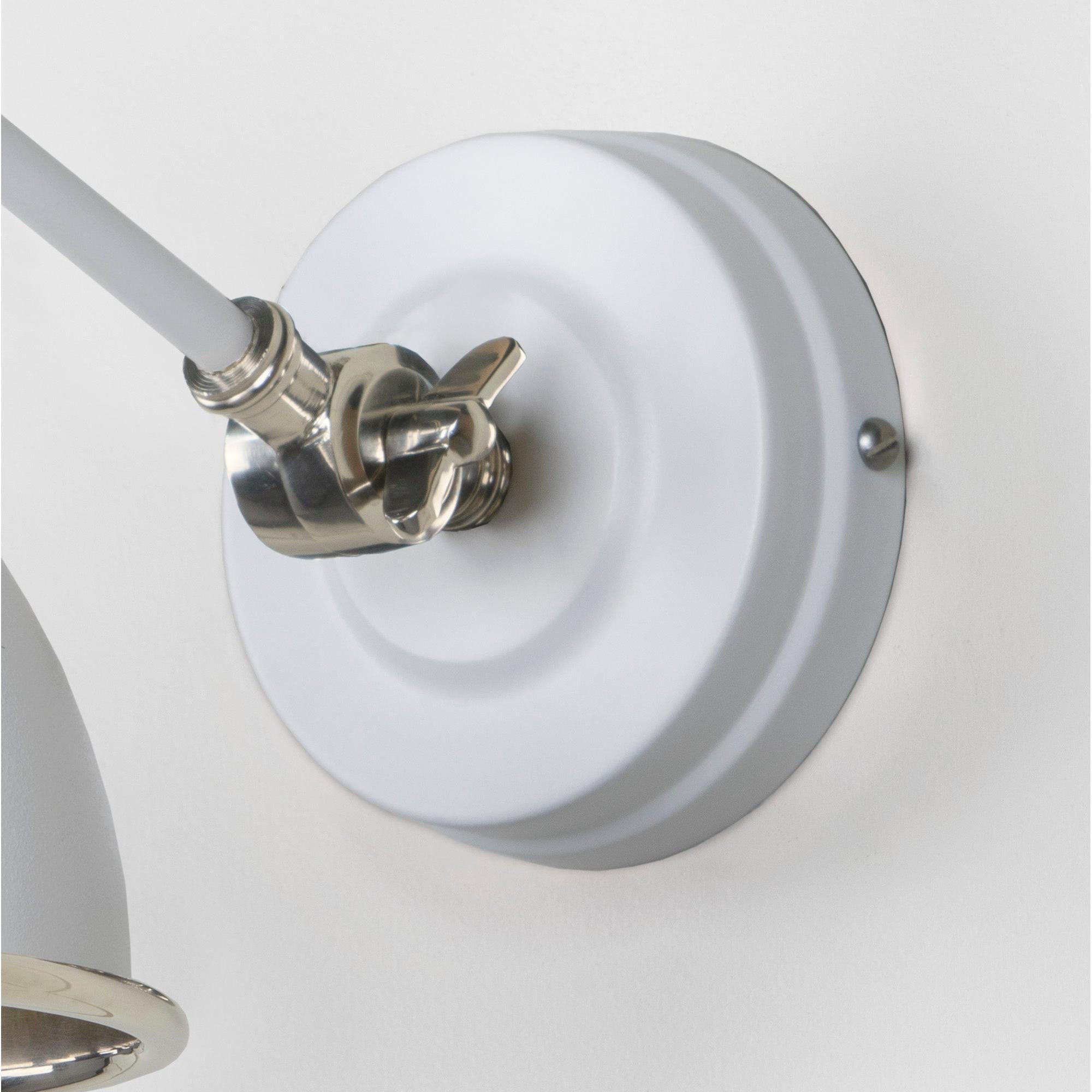 Smooth Nickel Brindley Wall Light in Flock | From The Anvil - Wall Lights - From The Anvil - Yester Home
