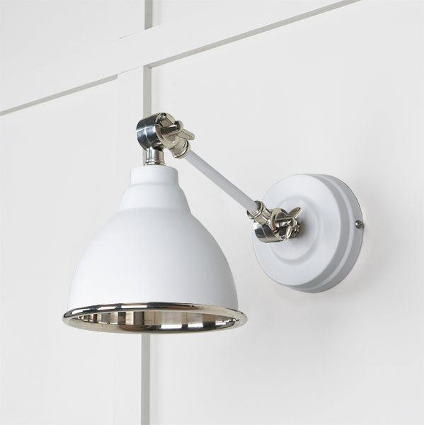 Smooth Nickel Brindley Wall Light in Flock | From The Anvil-Wall Lights-Yester Home