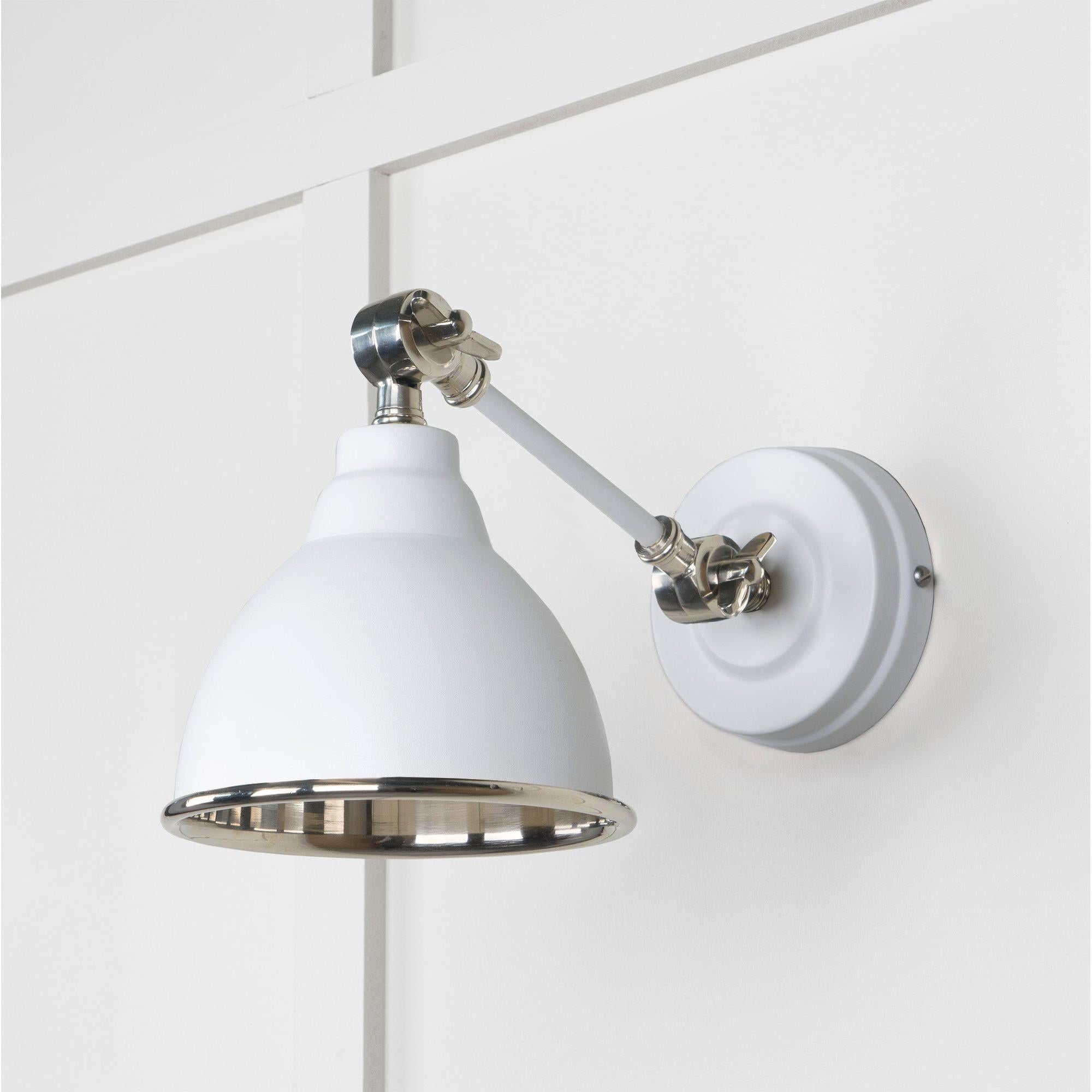 Smooth Nickel Brindley Wall Light in Flock | From The Anvil - Wall Lights - From The Anvil - Yester Home