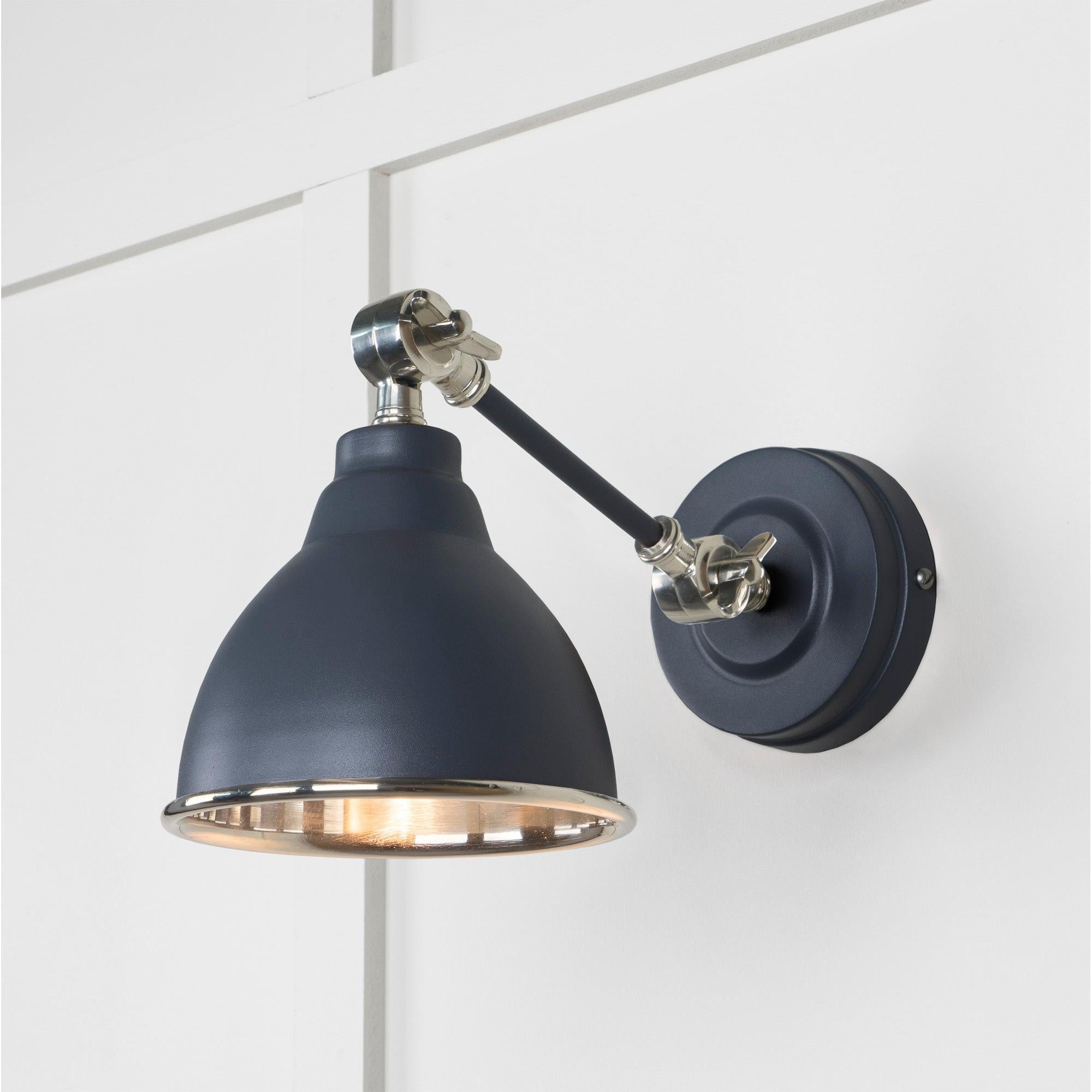 Smooth Nickel Brindley Wall Light in Slate | From The Anvil - Wall Lights - From The Anvil - Yester Home