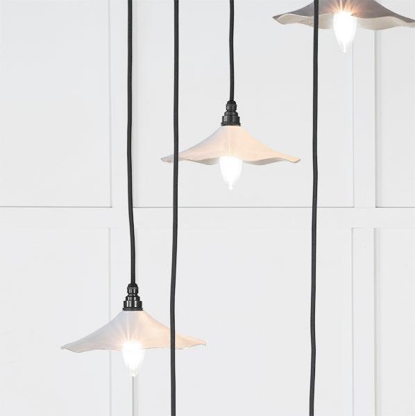 Smooth Nickel Flora Cluster Pendant in Birch | From The Anvil-Cluster Pendants-Yester Home