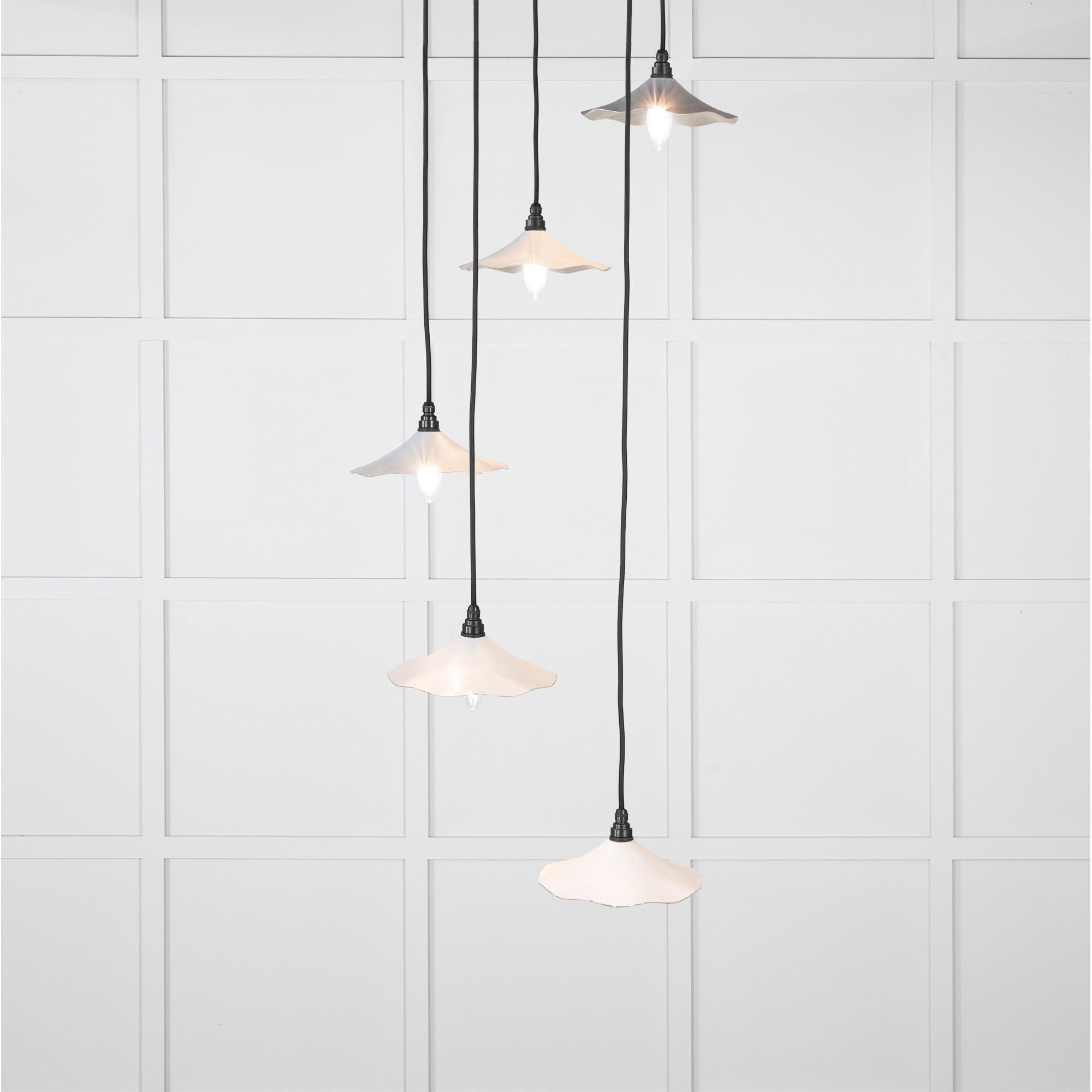 Smooth Nickel Flora Cluster Pendant in Birch | From The Anvil - Cluster Pendants - From The Anvil - Yester Home