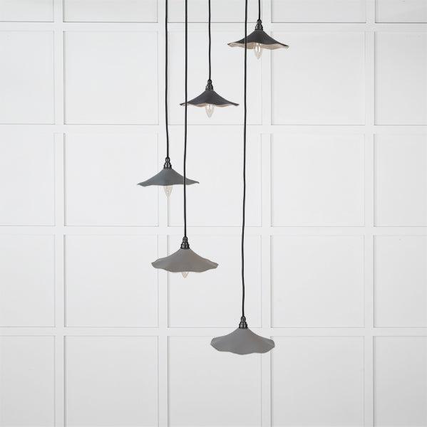 Smooth Nickel Flora Cluster Pendant in Bluff | From The Anvil-Cluster Pendants-Yester Home