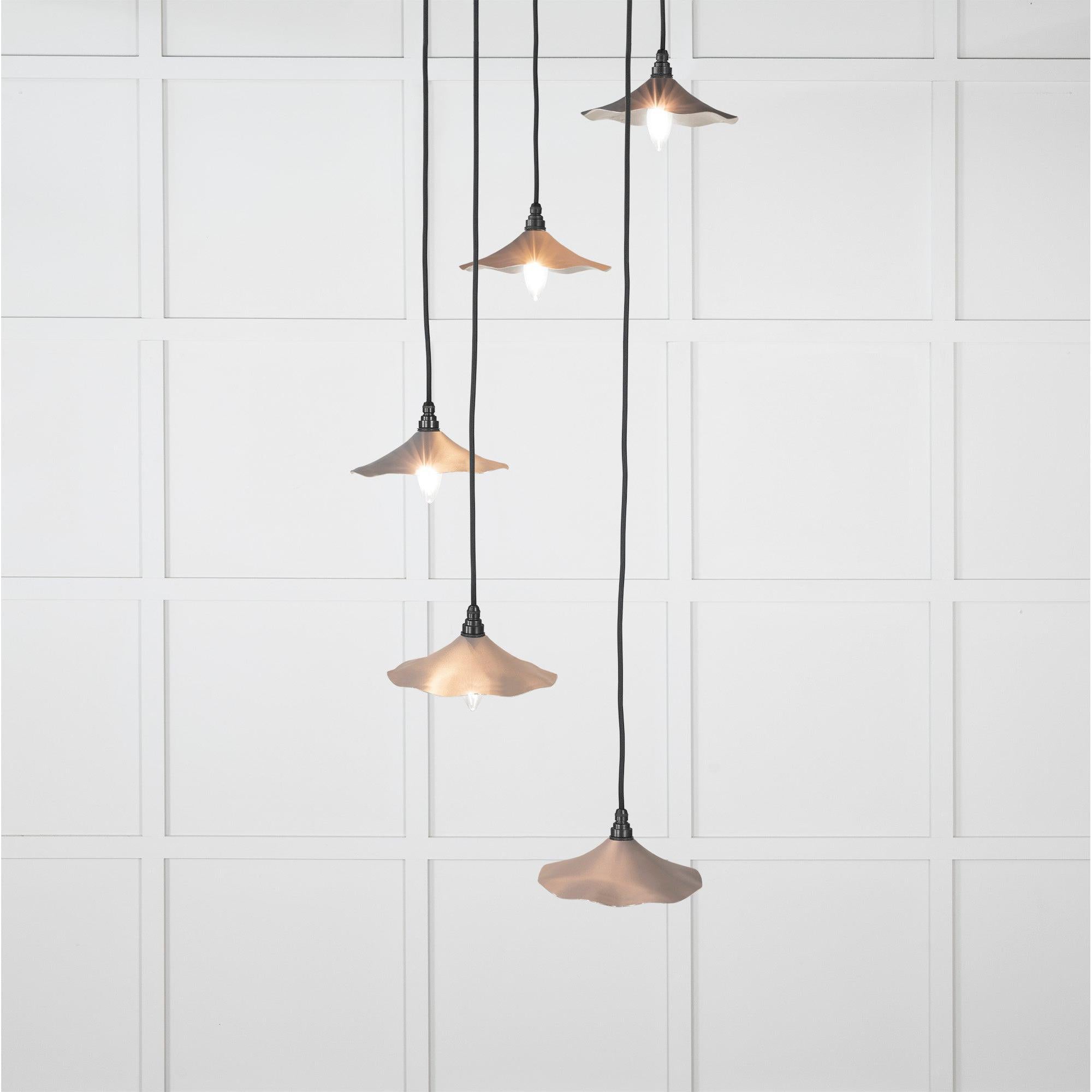 Smooth Nickel Flora Cluster Pendant in Bluff | From The Anvil - Cluster Pendants - From The Anvil - Yester Home