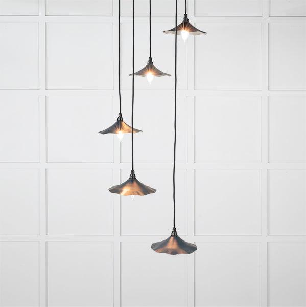 Smooth Nickel Flora Cluster Pendant in Dusk | From The Anvil-Cluster Pendants-Yester Home