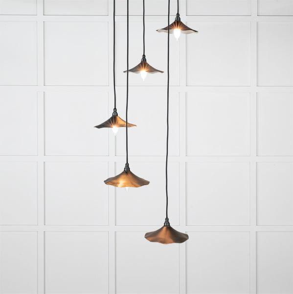 Smooth Nickel Flora Cluster Pendant in Elan Black | From The Anvil-Cluster Pendants-Yester Home