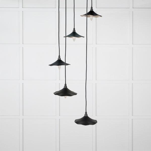 Smooth Nickel Flora Cluster Pendant in Elan Black | From The Anvil-Cluster Pendants-Yester Home