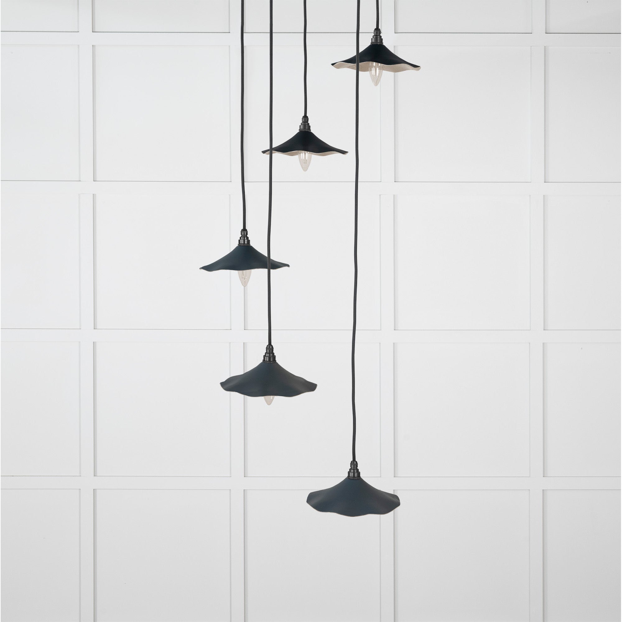 Smooth Nickel Flora Cluster Pendant in Soot | From The Anvil-Cluster Pendants-Yester Home