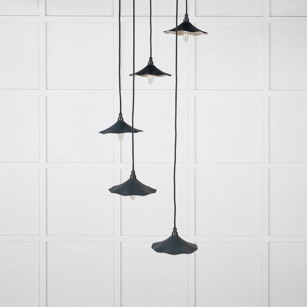 Smooth Nickel Flora Cluster Pendant in Soot | From The Anvil-Cluster Pendants-Yester Home