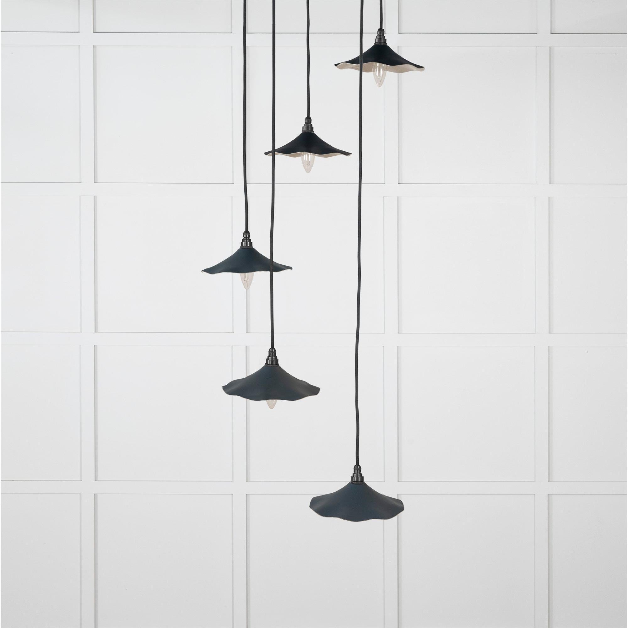 Smooth Nickel Flora Cluster Pendant in Soot | From The Anvil - Cluster Pendants - From The Anvil - Yester Home