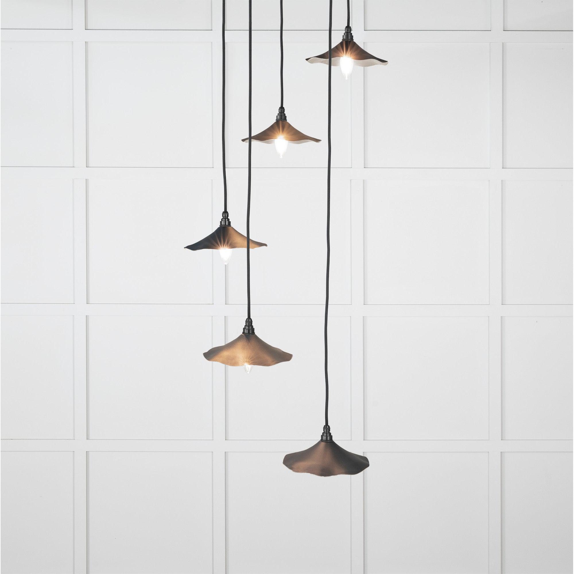 Smooth Nickel Flora Cluster Pendant in Soot | From The Anvil-Cluster Pendants-Yester Home