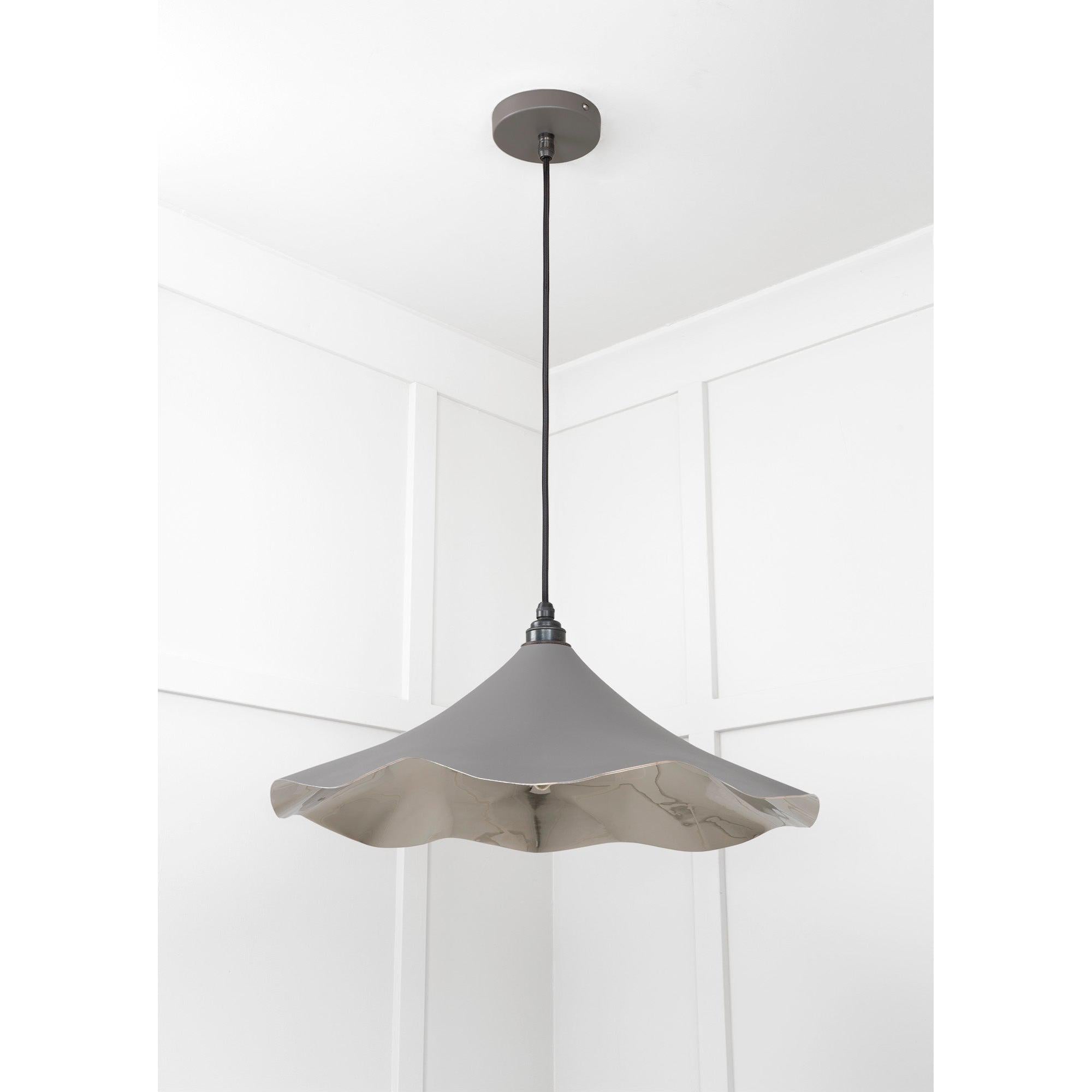 Smooth Nickel Flora Pendant in Bluff | From The Anvil - Ceiling Lights - From The Anvil - Yester Home
