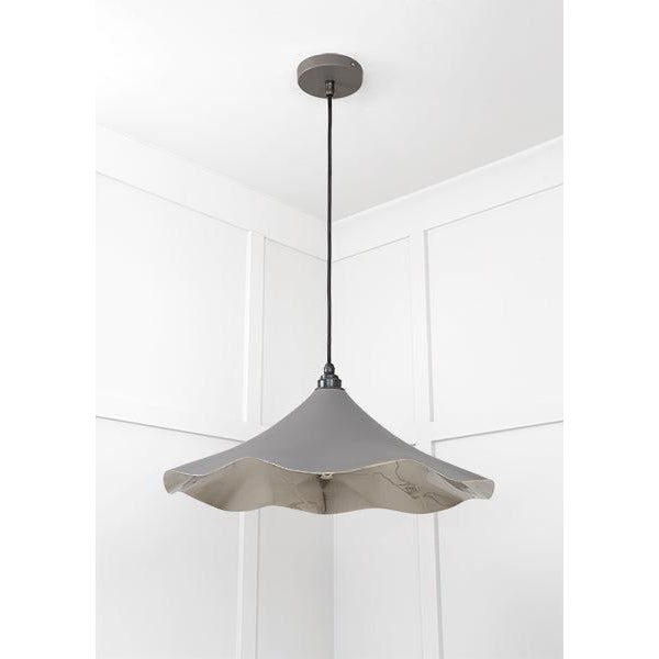 Smooth Nickel Flora Pendant in Bluff | From The Anvil-Ceiling Pendants-Yester Home